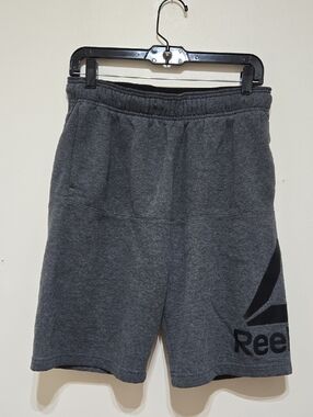 Reebok Gray Men’s Athletic Shorts with Black Logo